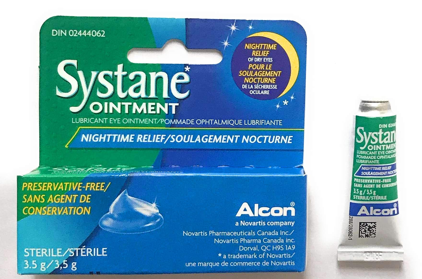 Systane Nighttime Ointment packaging back detail highlighting design and contents