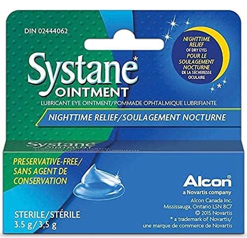 Systane Nighttime Ointment dispensing shows easy-dose applicator.