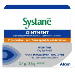 Systane Nighttime Ointment texture close-up highlights creamy soothing consistency.