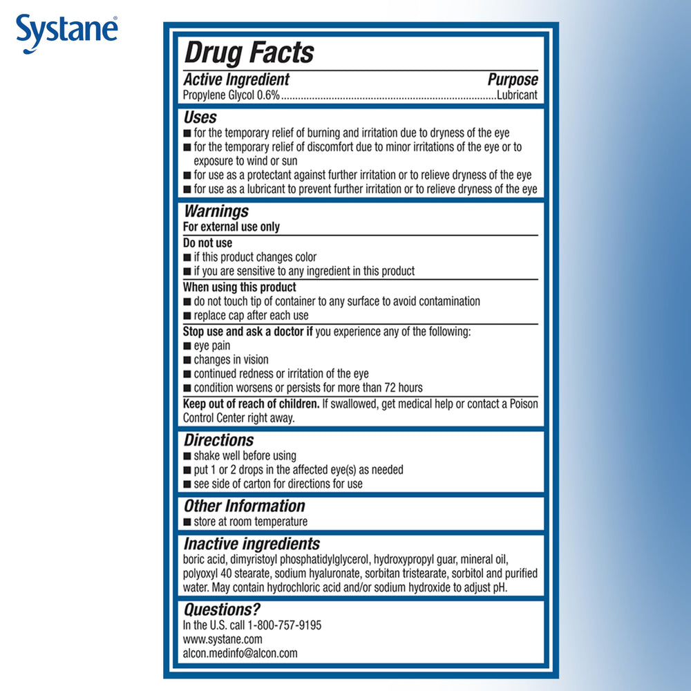 Systane PRO PF flatlay-packaging showcases trusted, reliable dry-eye relief