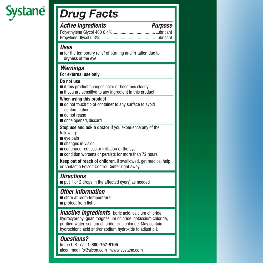 Travel-size bottle by Systane enables moisture on the go.