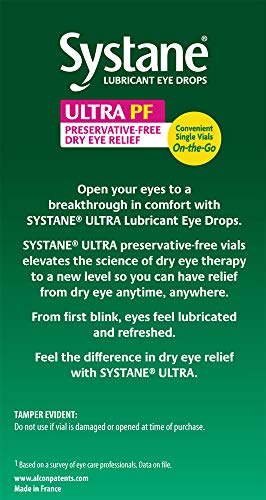 Systane Ultra eye drops stored at room temperature for easy care.