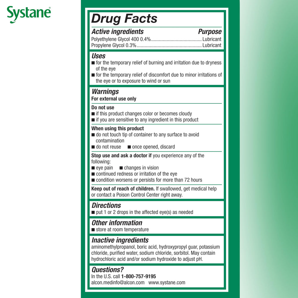Systane Ultra eye drops stored at room temperature for easy care.
