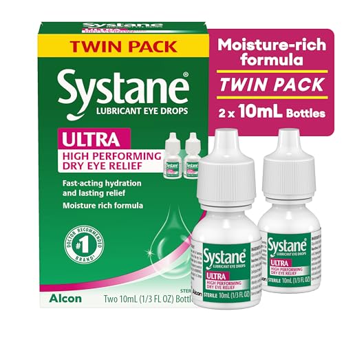 Systane Ultra twin-pack front view with two 10 mL bottles for rapid relief.