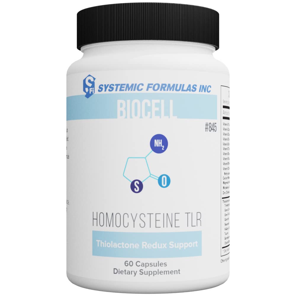 Bottle of Systemic Formulas HomoCysteine TLR Thiolactone Redux 60 Capsules