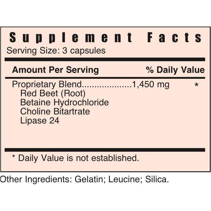 Close-up of Systemic Formulas Lb ingredients and capsules
