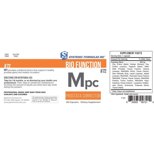Prostate health supplement capsules by Systemic Formulas MPC