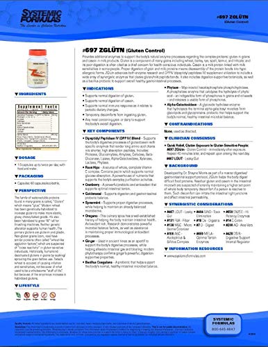 ZGLUTn Gluten Control packaging and label information