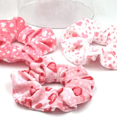 syyoo pink soft elastic heart scrunchie for daily wear