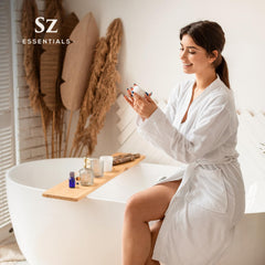 Aromatherapy scene with SZ Essentials Blue Lotus oil