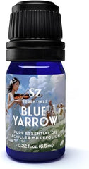 Sz Essentials Blue Yarrow Essential Oil bottle with dropper