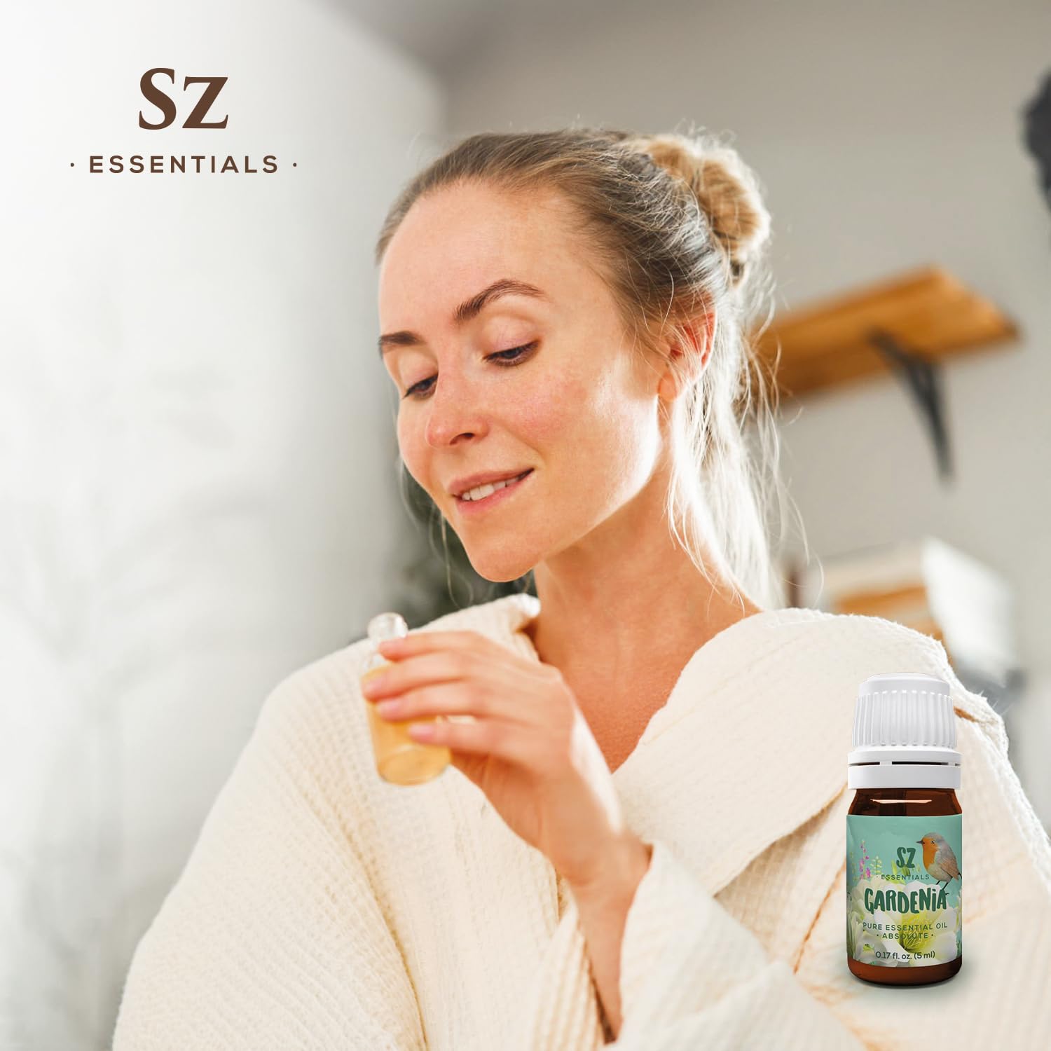 Elegant SZ Essentials Gardenia oil packaging