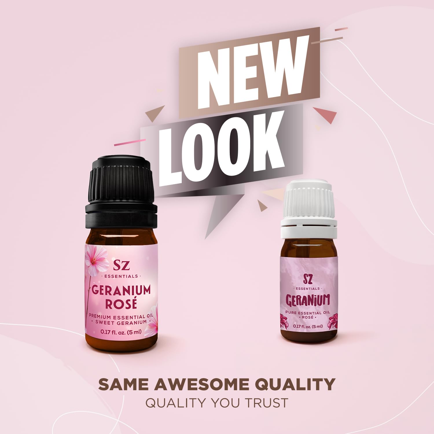 Dropper releasing a drop of Geranium Rosé Essential Oil