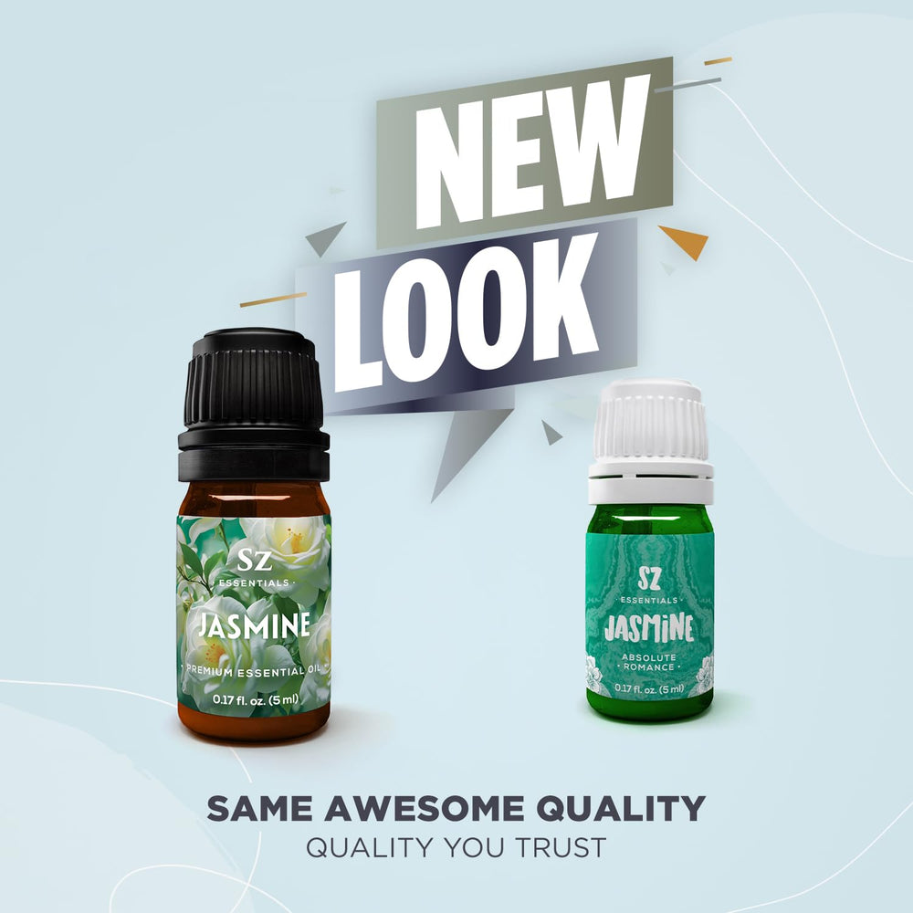 Close-up of Jasmine Absolute Essential Oil dropper bottle