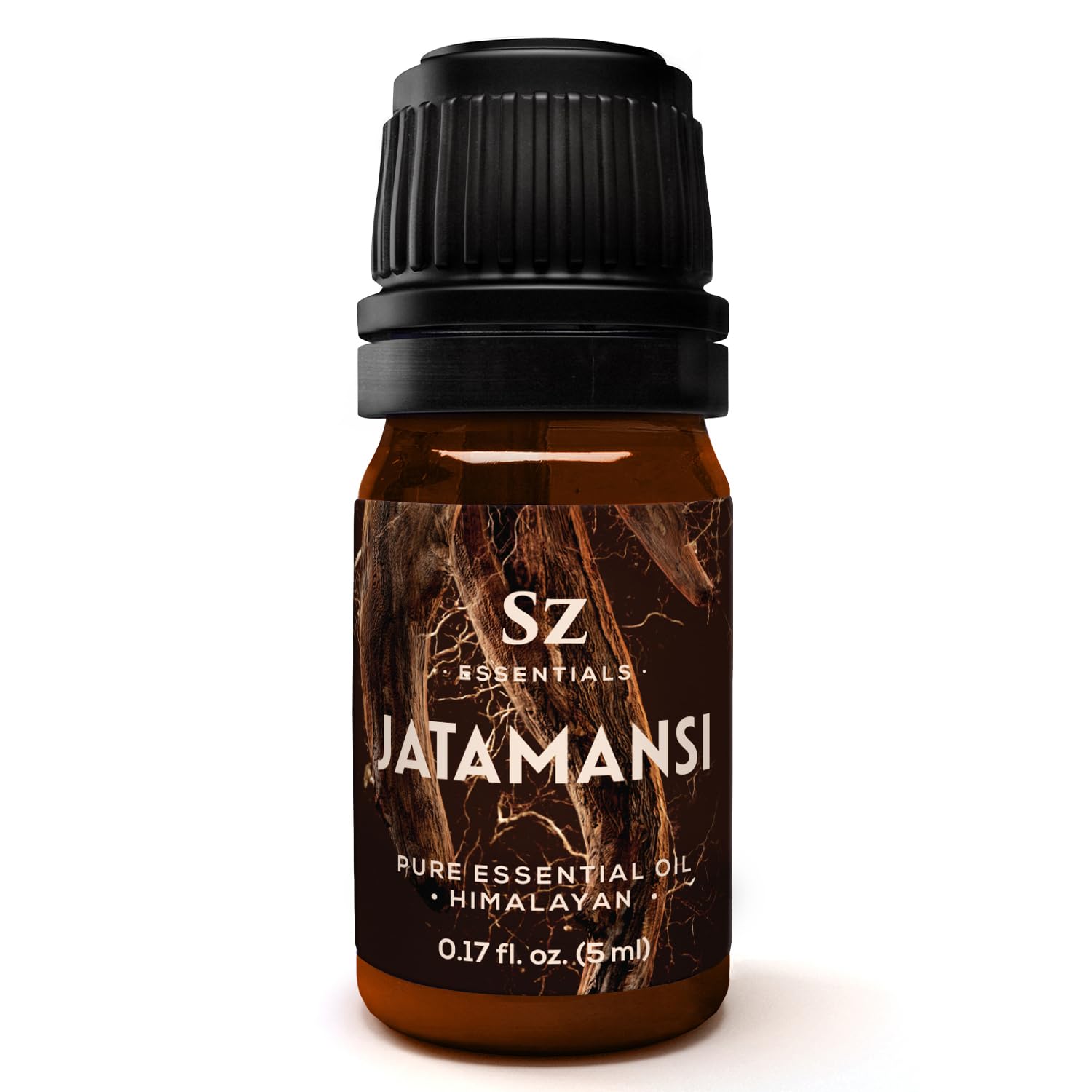 Sz Essentials Jatamansi essential oil bottle on white background