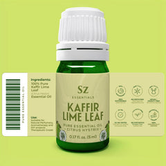 Dropper bottle of Kaffir Lime Leaf Essential Oil close-up