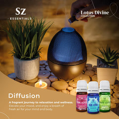 Aromatherapy usage scene with Lotus Collection oil diffuser 01