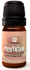 SZ Essentials Meditation essential oil blend bottle with dropper