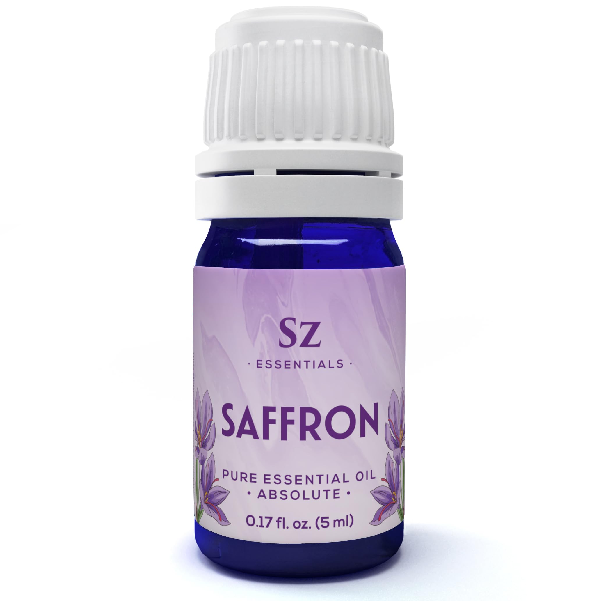 Sz Essentials Saffron Essential Oil bottle with dropper
