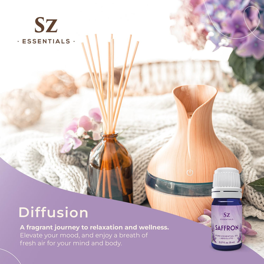 Diffuser setup with saffron essential oil aroma