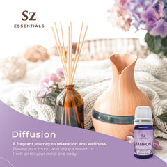 Diffuser setup with saffron essential oil aroma