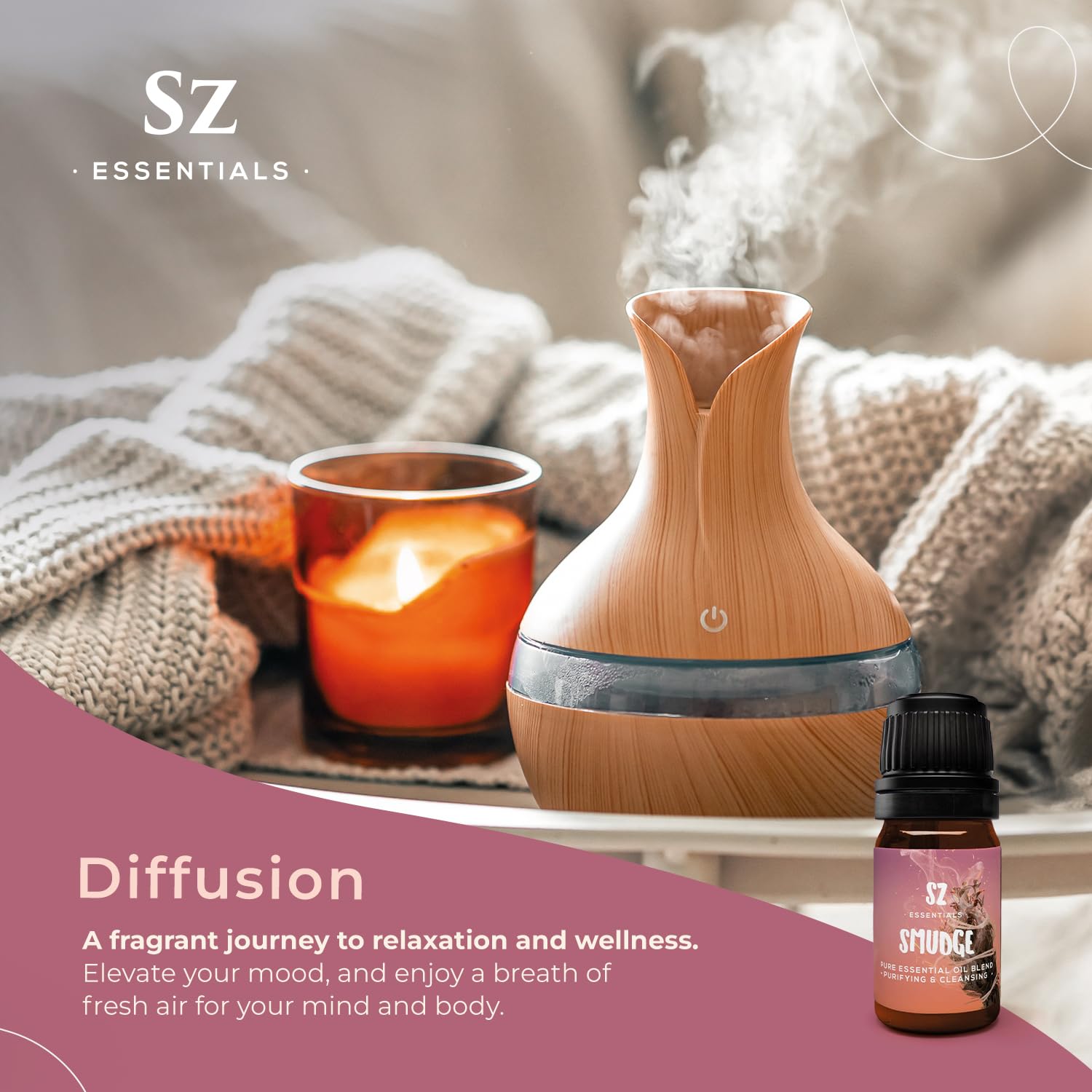 Diffuser releasing aroma with Shamanic Smudge scent