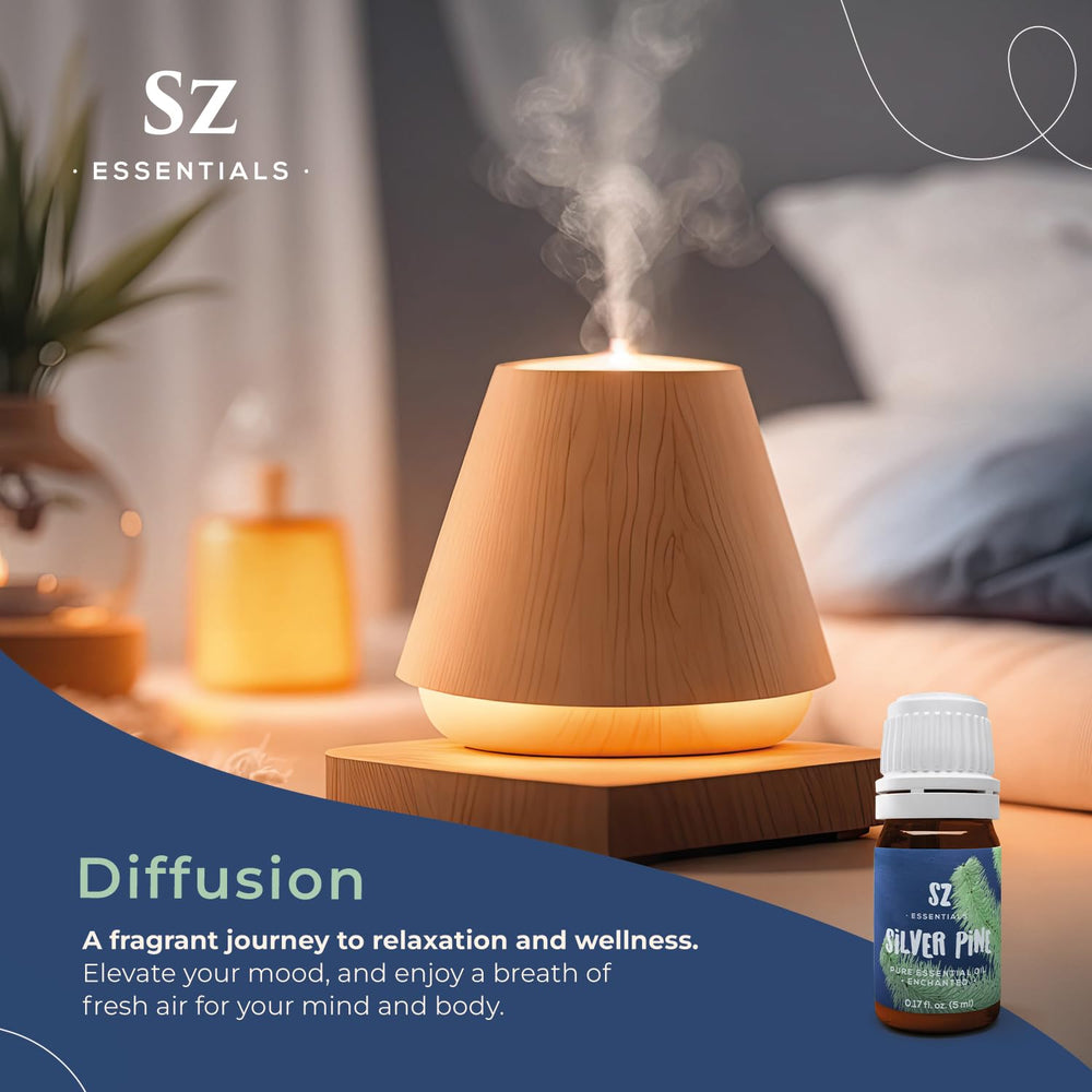 Diffuser releasing aromatic steam with Silver Pine oil