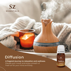 Diffuser emitting vanilla aroma with Sz Essentials oil