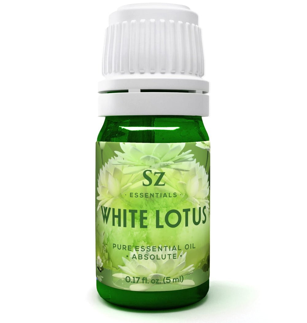 Sz Essentials White Lotus essential oil bottle close-up