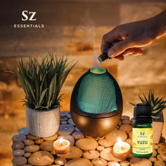 Bath setup with Yuzu essential oil for spa-like experience