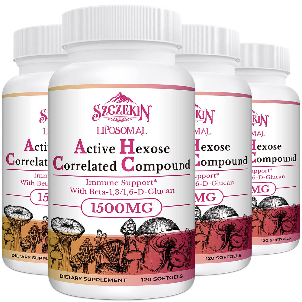 Szczekin 1500mg liposomal AHCC immune-support softgels bottle - view 1