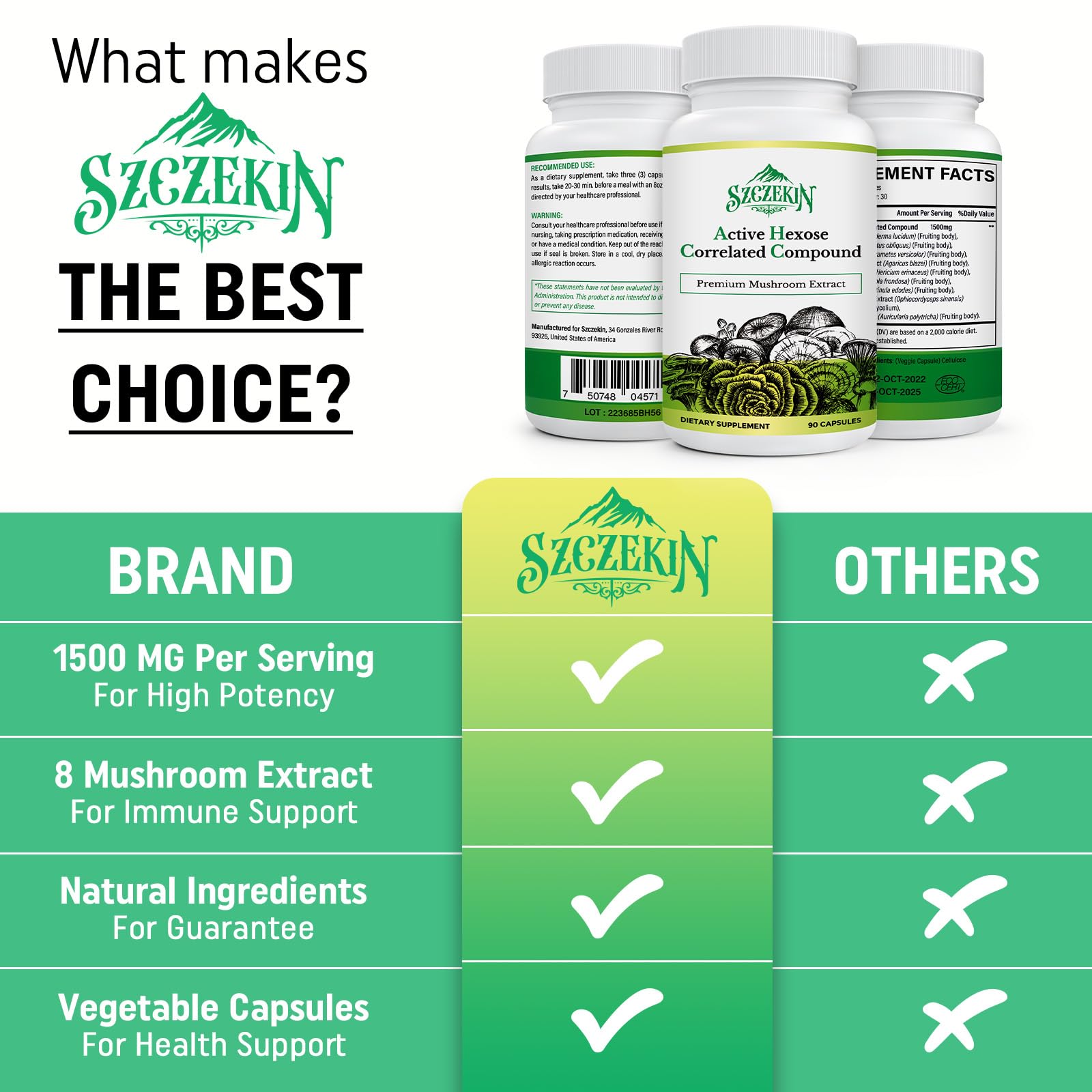 SZCZEKIN AHCC vegan capsules pack for convenient daily use