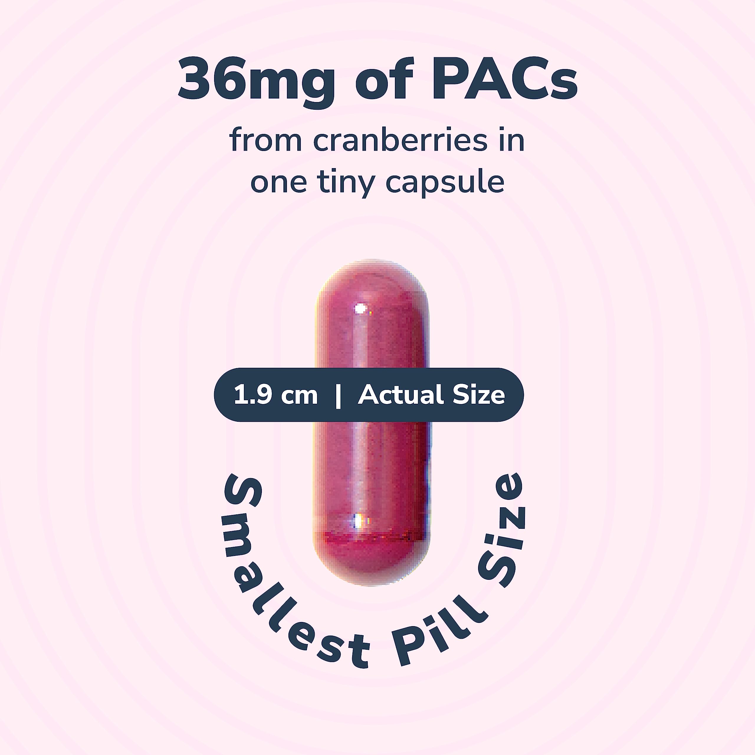 Szio+ Utiva Cranberry PACs label highlighting 36 mg PACs per serving.