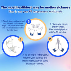 SZSTYYP motion sickness bands, elastic fit for kids during travel.