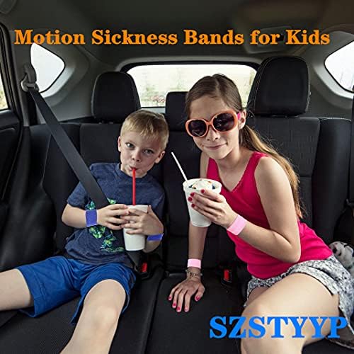 SZSTYYP motion sickness bands packaging box highlights colors and simple use