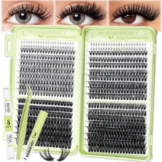 szy eyelash clusters kit with 668 pieces for versatile looks