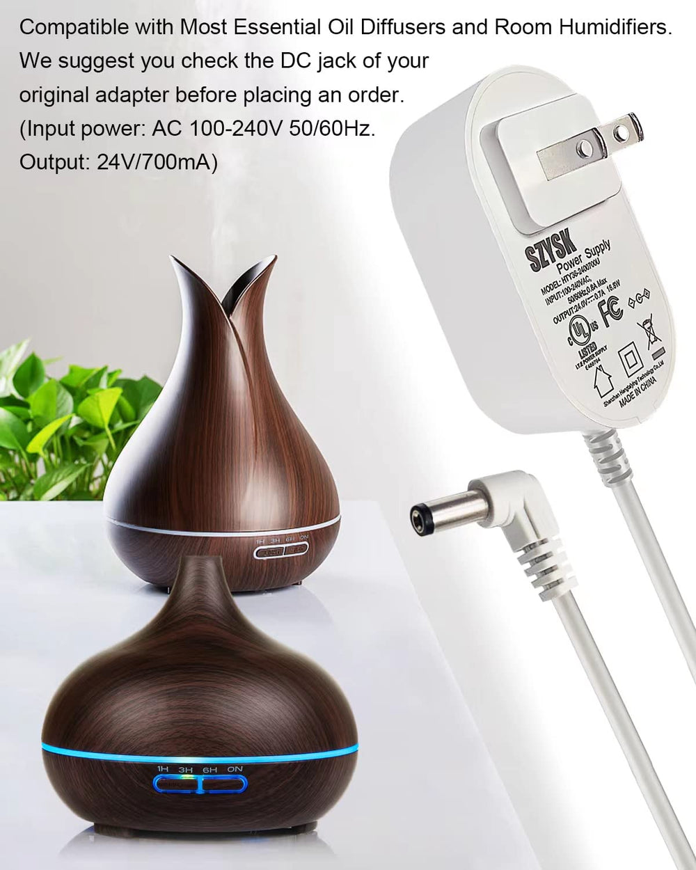 24V diffuser power adapter compatible with URPOWER and InnoGear