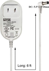 6 ft cord and 24V output power adapter for humidifiers