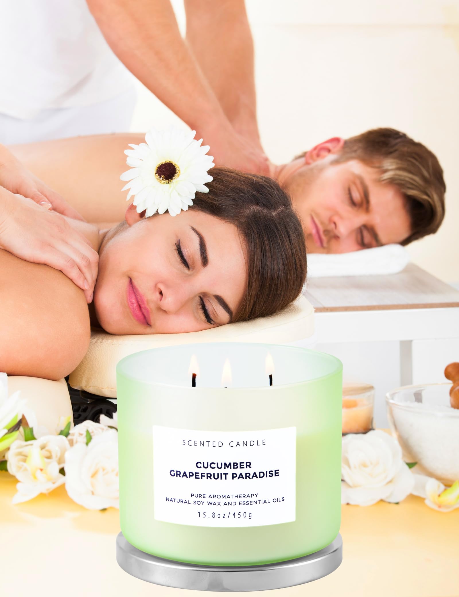 T&H Cucumber Grapefruit Paradise burn view shows long-lasting aroma