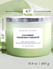 T&H Cucumber Grapefruit Paradise green glass jar complements decor