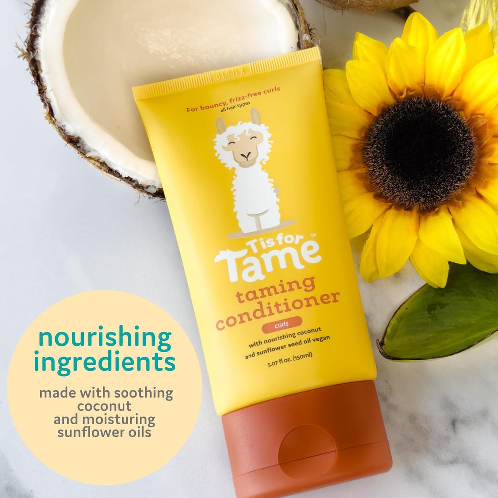 Jojoba oil ingredient in T is for Tame conditioner bottle.