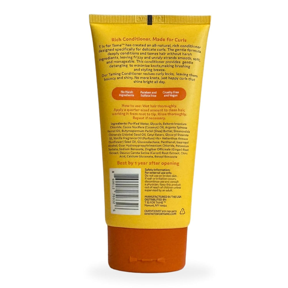 Vanilla scent on T is for Tame conditioner hair after use.