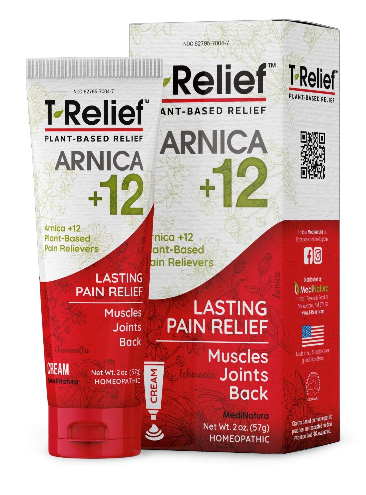 T-Relief Arnica +12 Cream bottle on white background