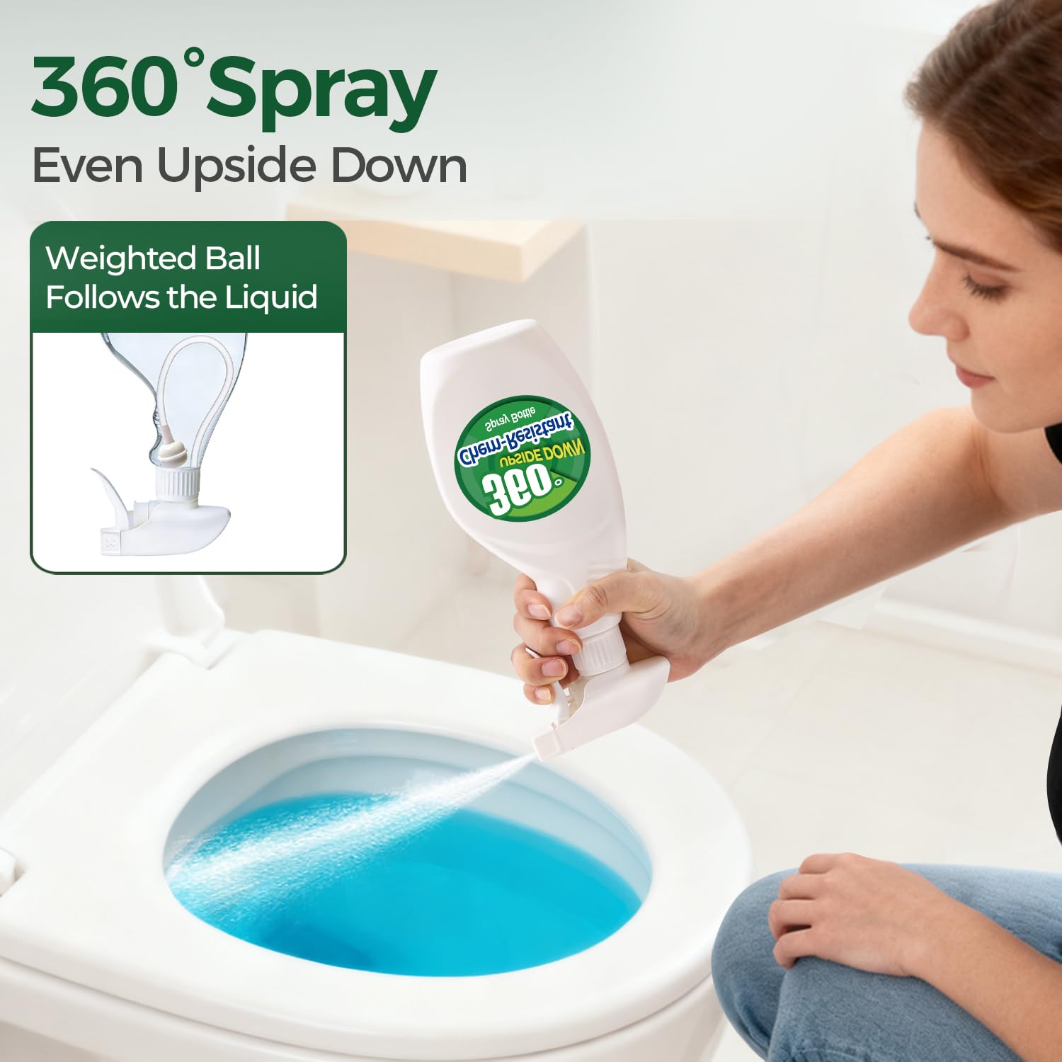 T4U spray bottle leak-proof trigger helps prevent drips after use.