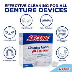 Tablets suitable for cleaning retainers