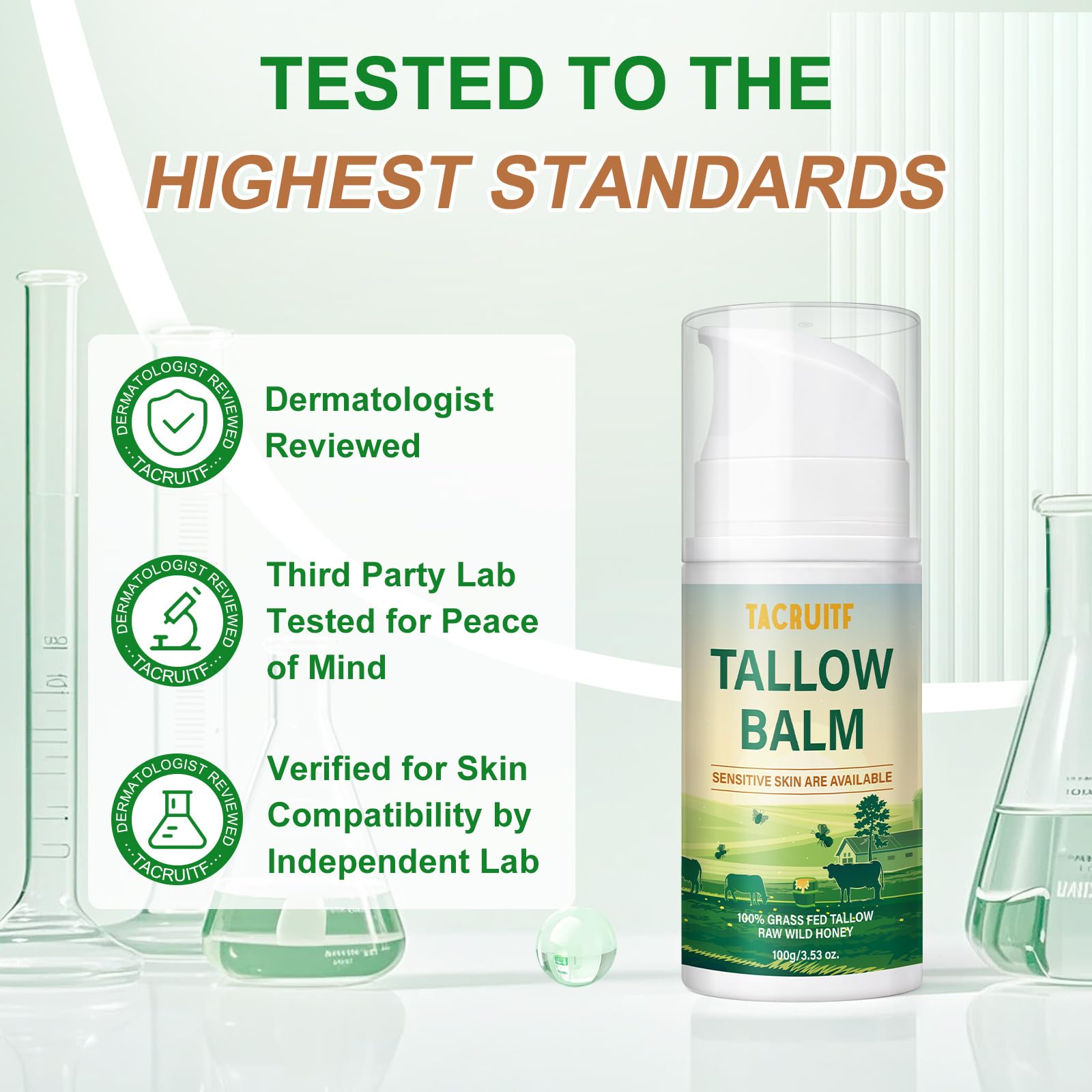 Tacruitf eco-friendly packaging supports sustainable skincare routines.