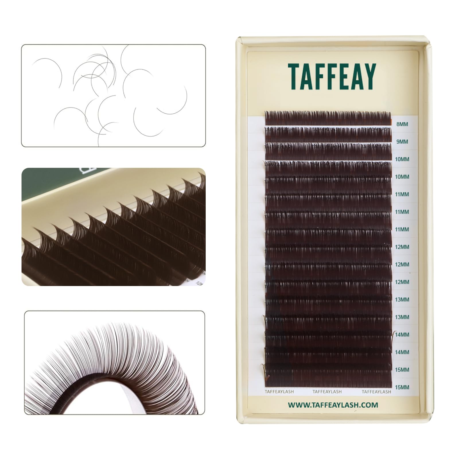 TAFFEAY 16-row tray packaging designed for lash techs.