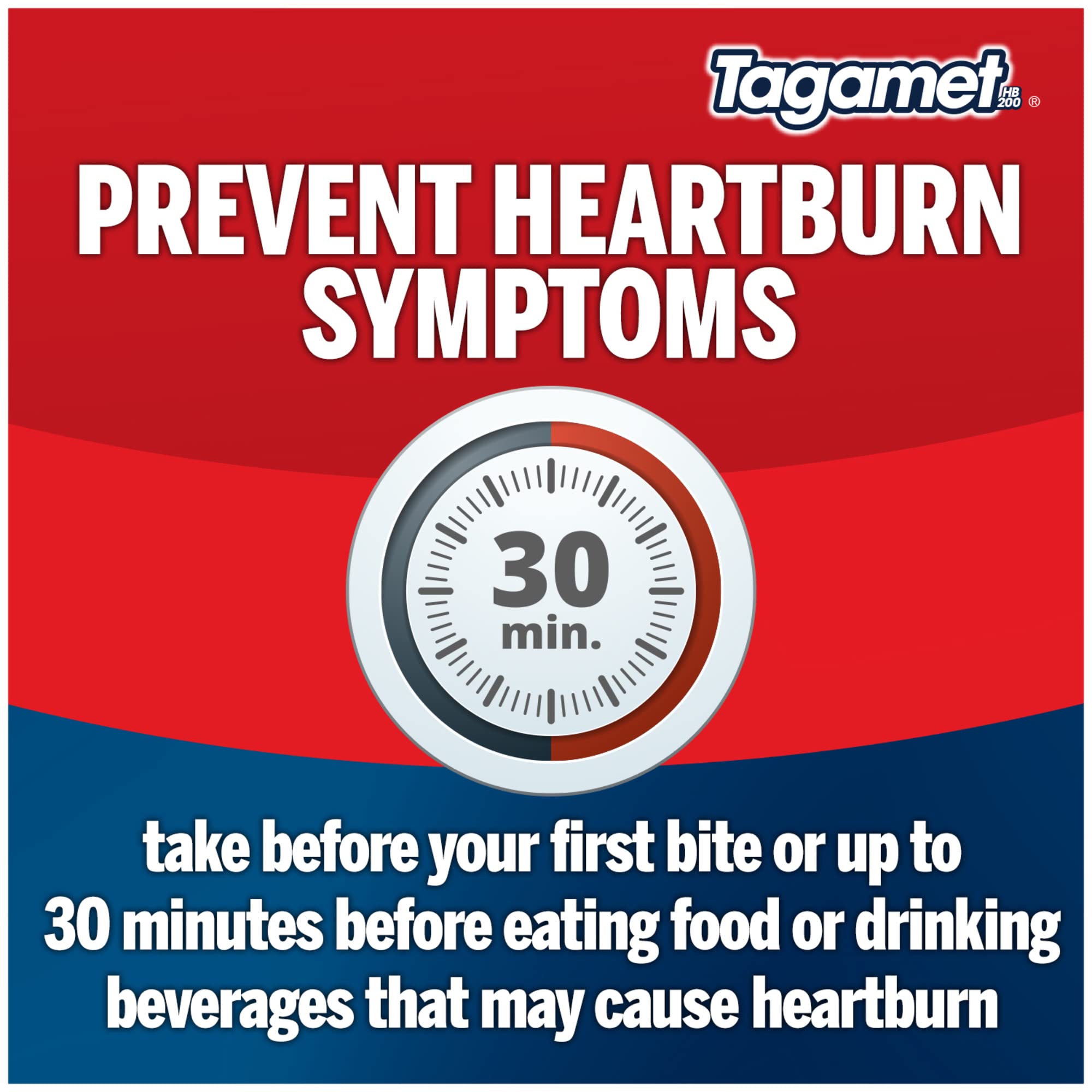Tagamet HB 200 after-meal relief depiction during indigestion