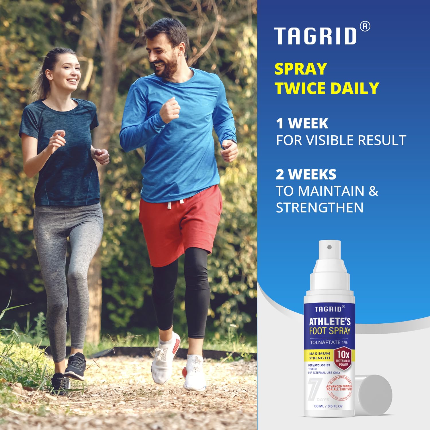 TAGRID quick-absorption mist delivers a clean feel and comfort.