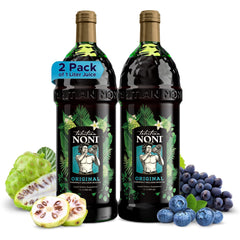 Two 1 liter Morinda Tahitian Noni bottles in a 2 bottle case